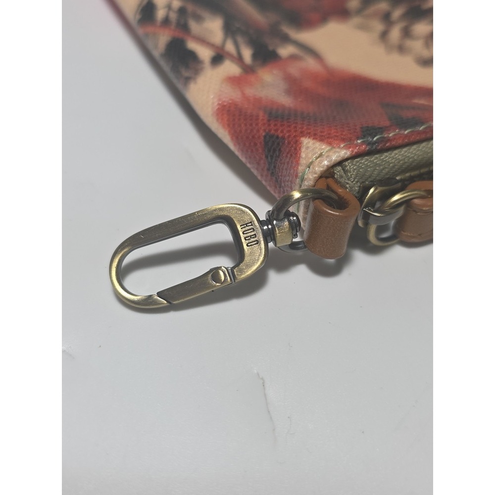 Hobo Coated Canvas & Leather Zipper Wristlet Phone Pouch Botanical Floral Print - Picture 10 of 10